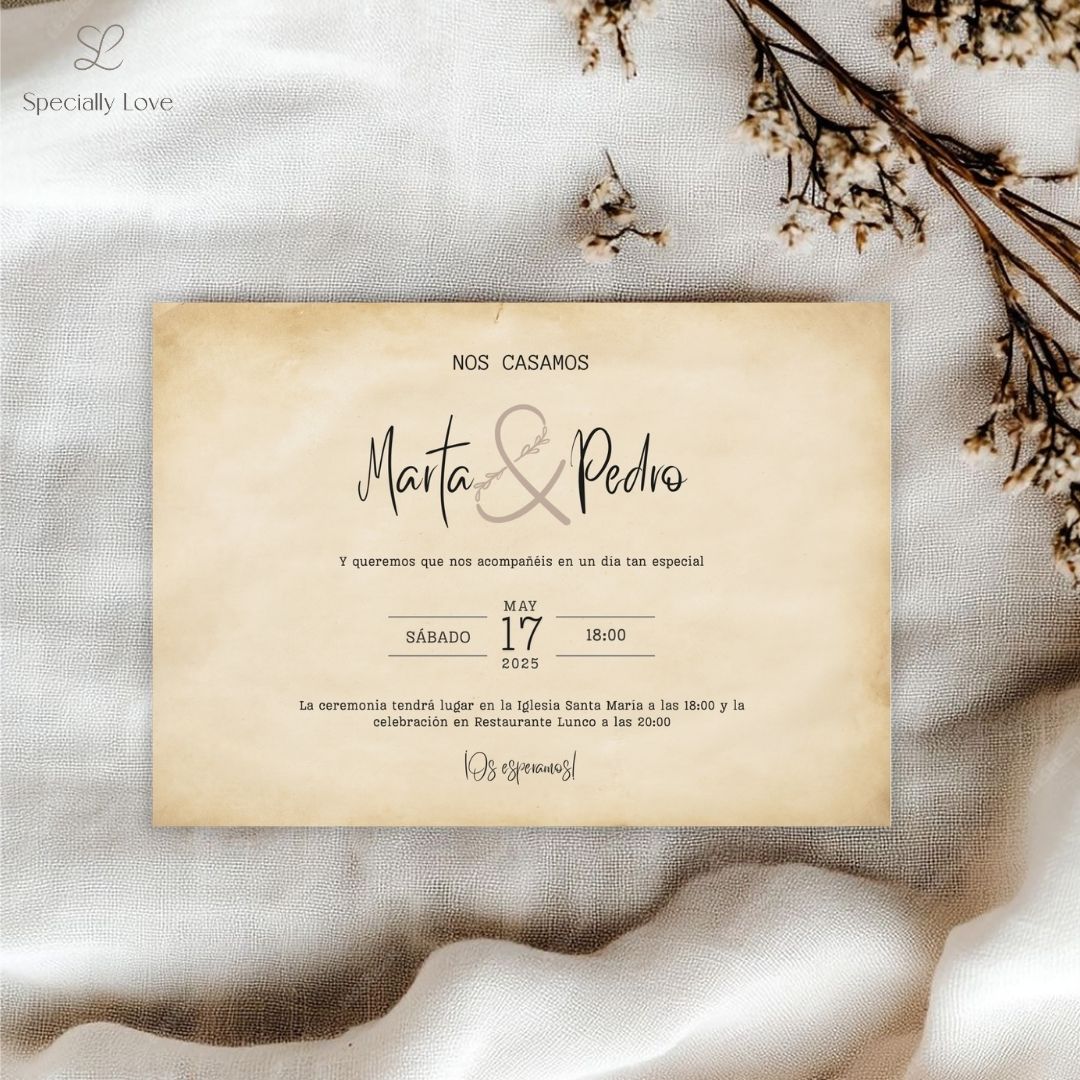 Save the Date digital vintage horizon